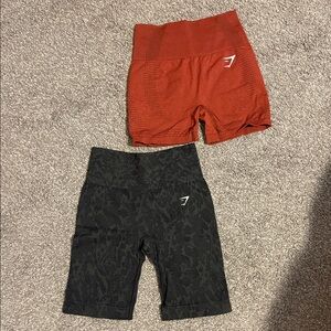 Gymshark Red and Black Shorts Duo